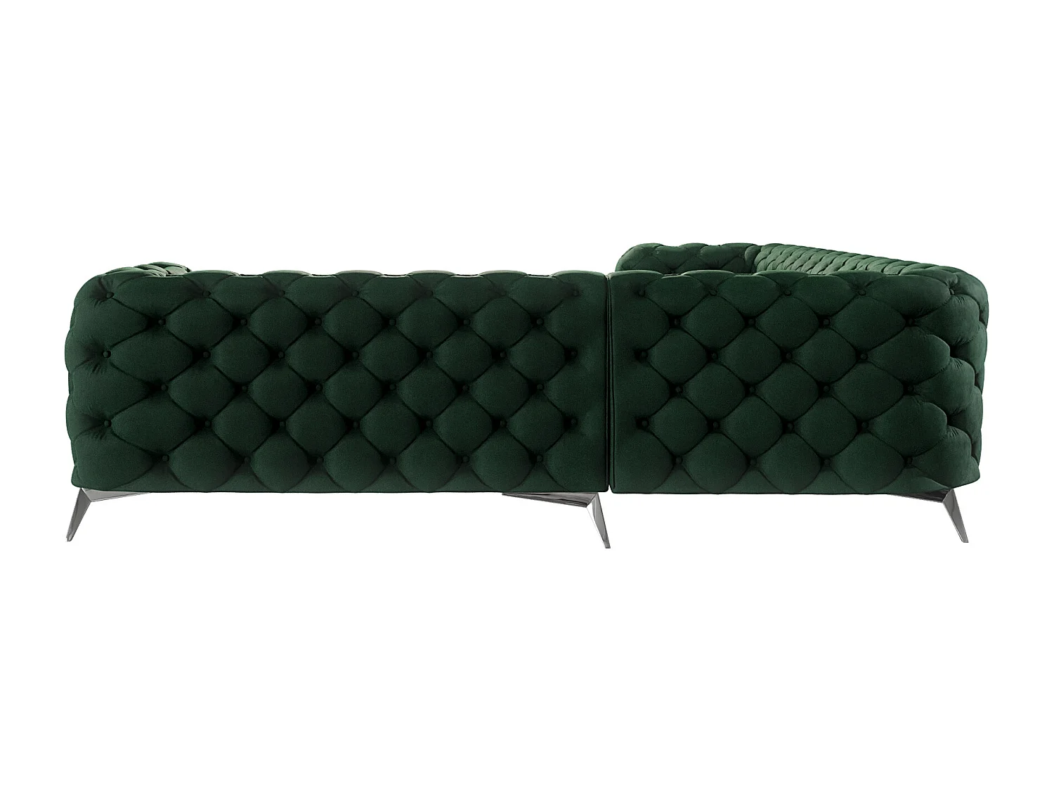 Ecksofa Chesterfield Celeste mit Silber Metall Füßen