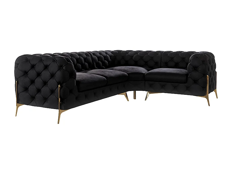 Ecksofa Chesterfield Ulysses mit Goldene Metall Füßen