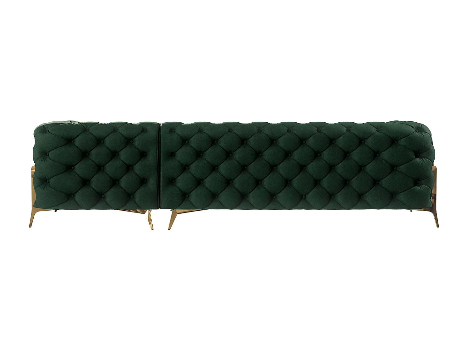 Ecksofa mit Ottomane Chesterfield Ulysses mit Goldene Metall Füßen