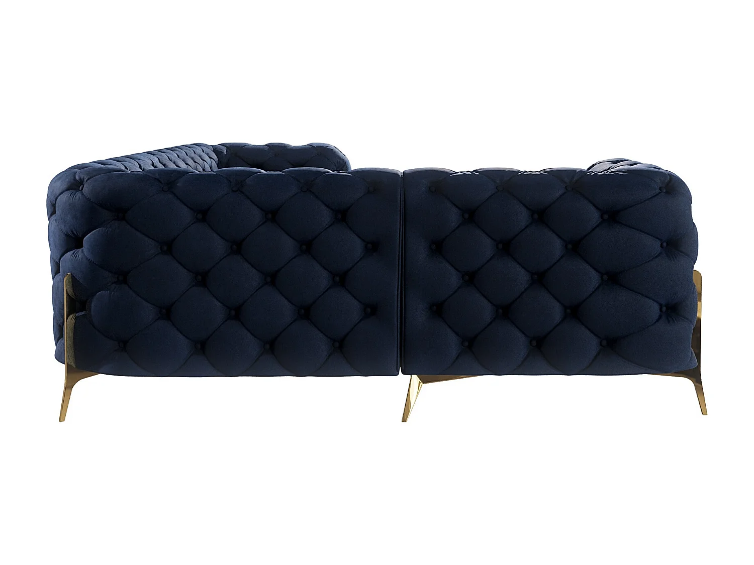 Ecksofa Chesterfield Ulysses mit Goldene Metall Füßen