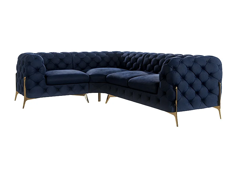 Ecksofa Chesterfield Ulysses mit Goldene Metall Füßen