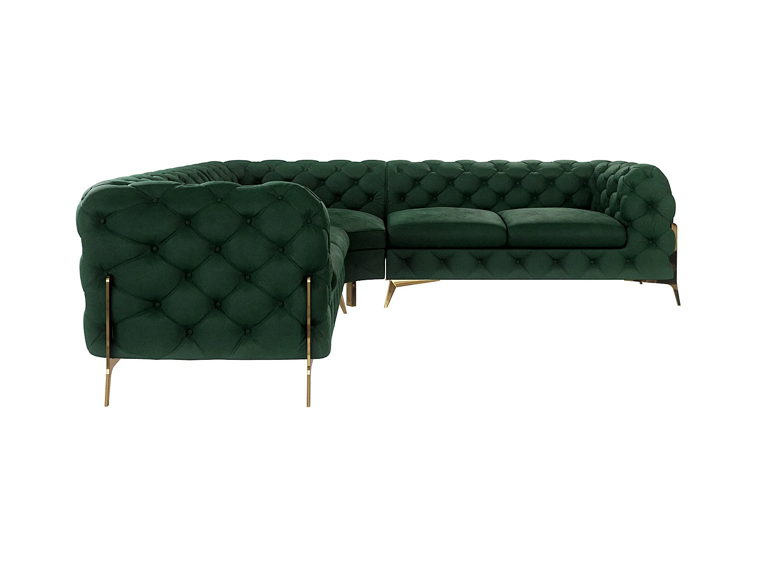 Ecksofa Chesterfield Ulysses mit Goldene Metall Füßen