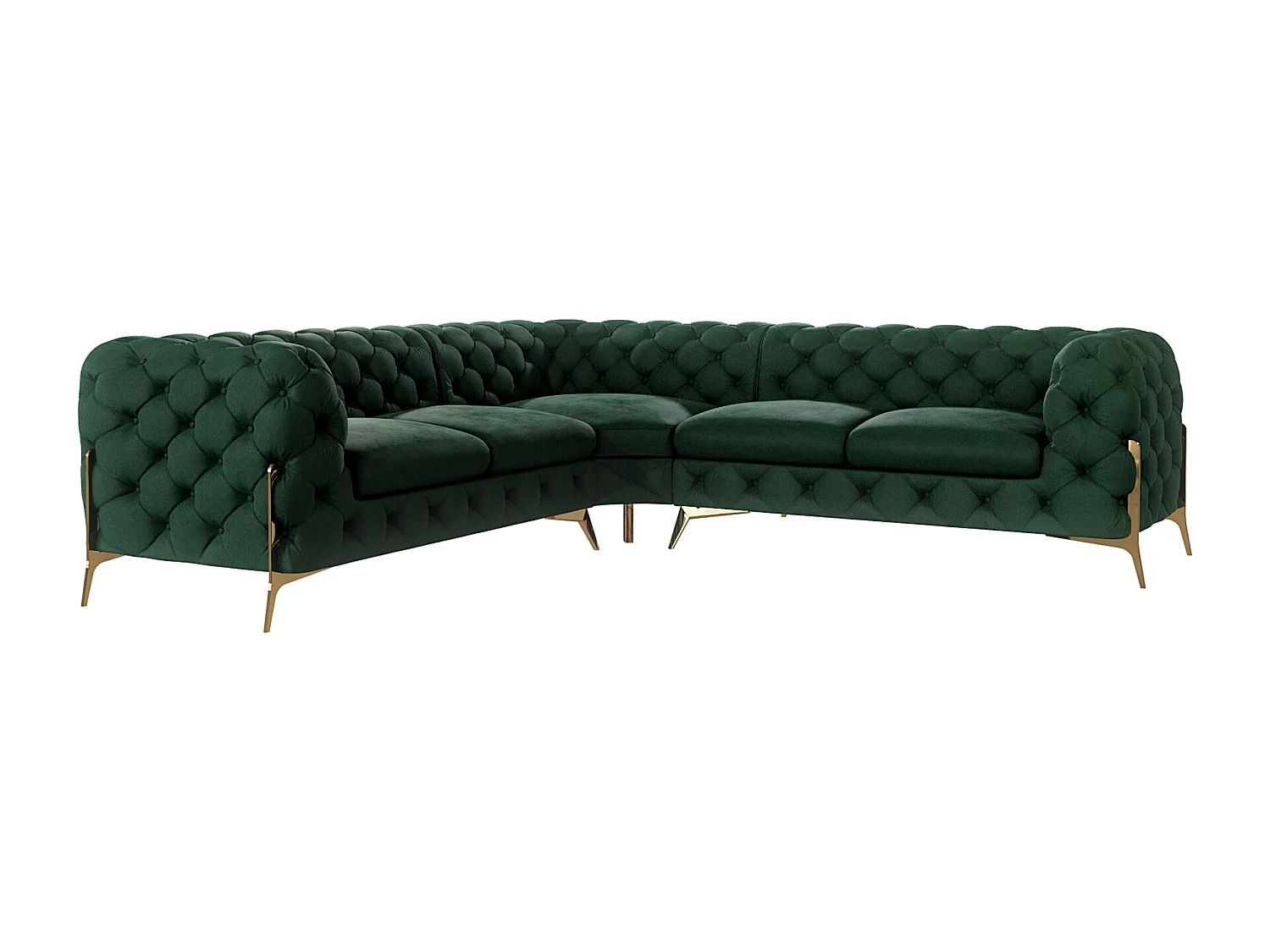 Ecksofa Chesterfield Ulysses mit Goldene Metall Füßen