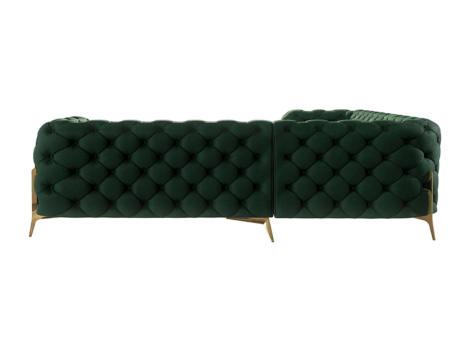 Ecksofa Chesterfield Ulysses mit Goldene Metall Füßen
