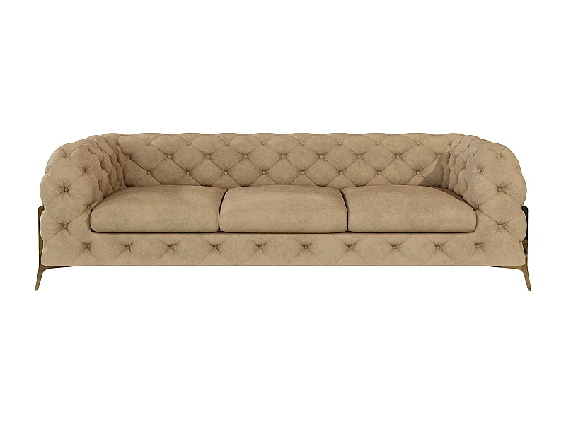 Ulysses 3-Sitzer Chesterfield Sofa mit Goldene Metall Füßen