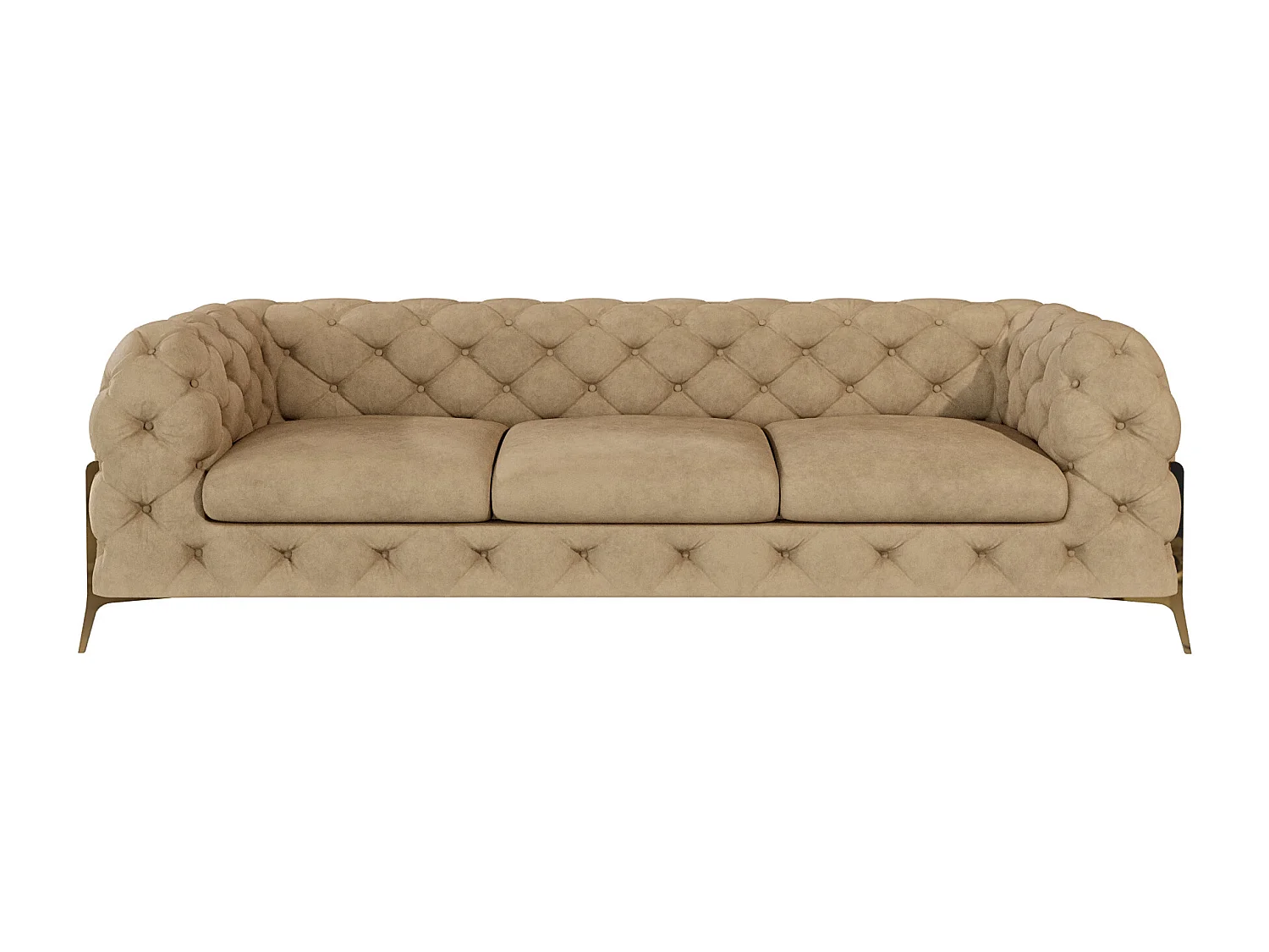 Ulysses 3-Sitzer Chesterfield Sofa mit Goldene Metall Füßen