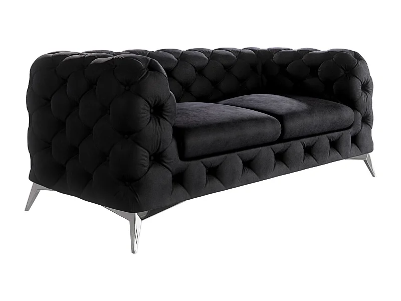 Celeste 2-Sitzer Chesterfield Sofa mit Silber Metall Füßen