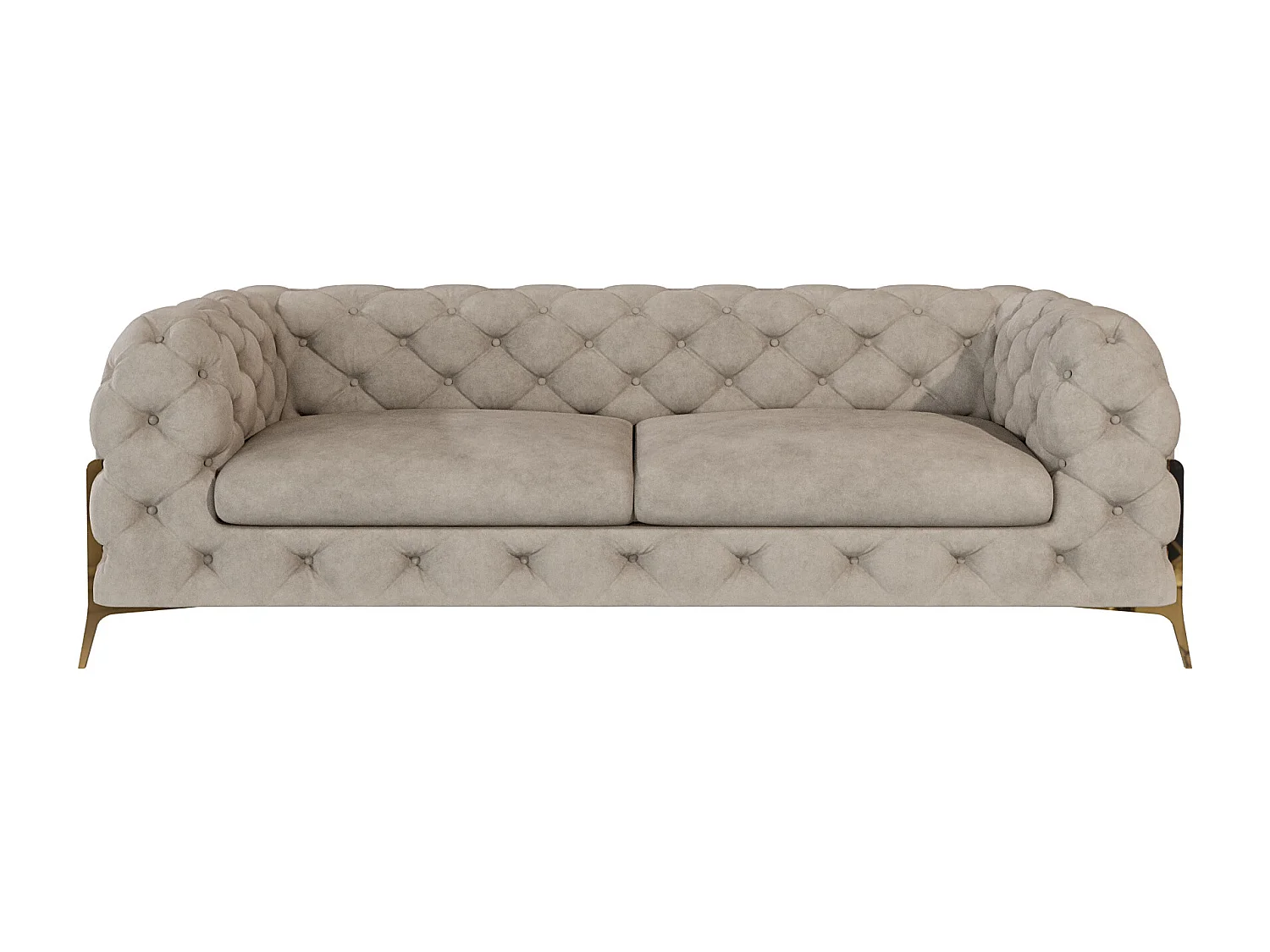 Ulysses 3-Sitzer Chesterfield Sofa mit Goldene Metall Füßen