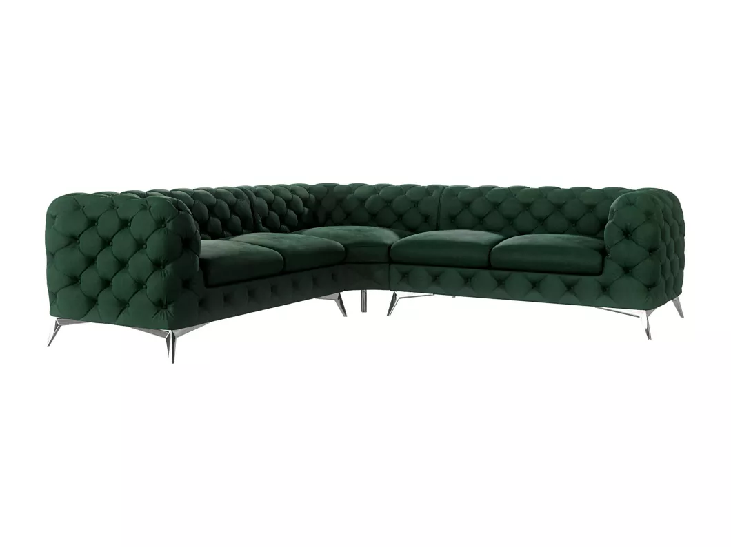 Kauf Unique Ecksofa Chesterfield Celeste mit Silber Metall Füßen