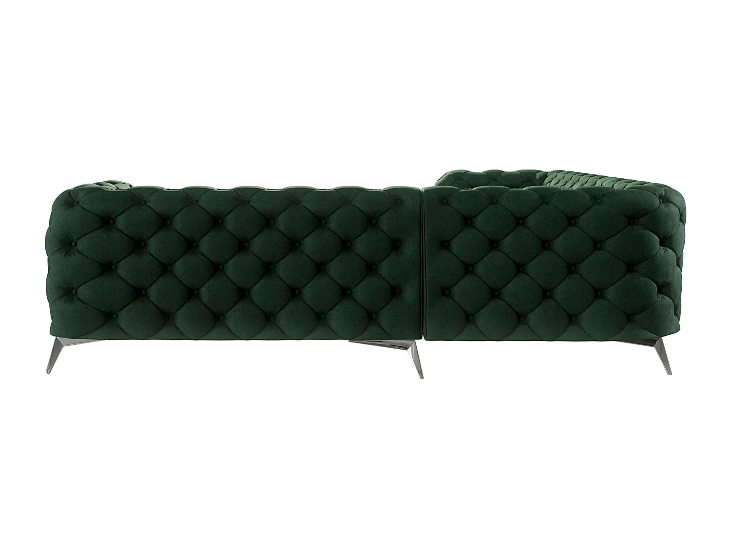 Ecksofa Chesterfield Celeste mit Silber Metall Füßen