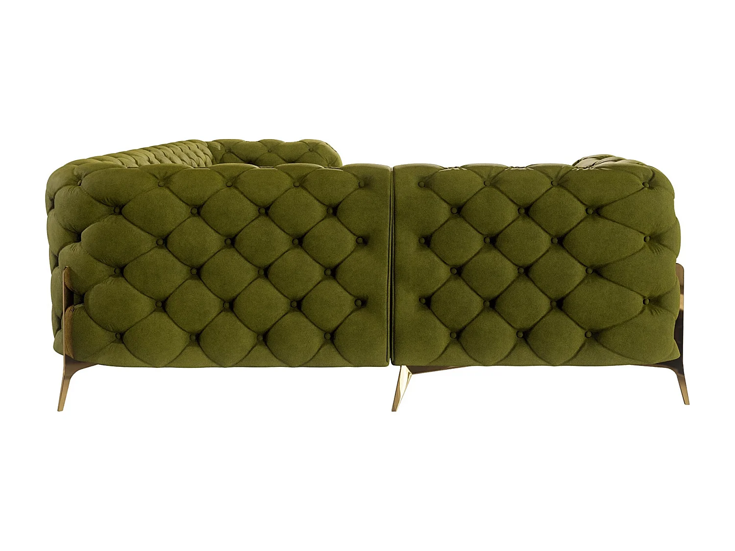 Ecksofa Chesterfield Ulysses mit Goldene Metall Füßen