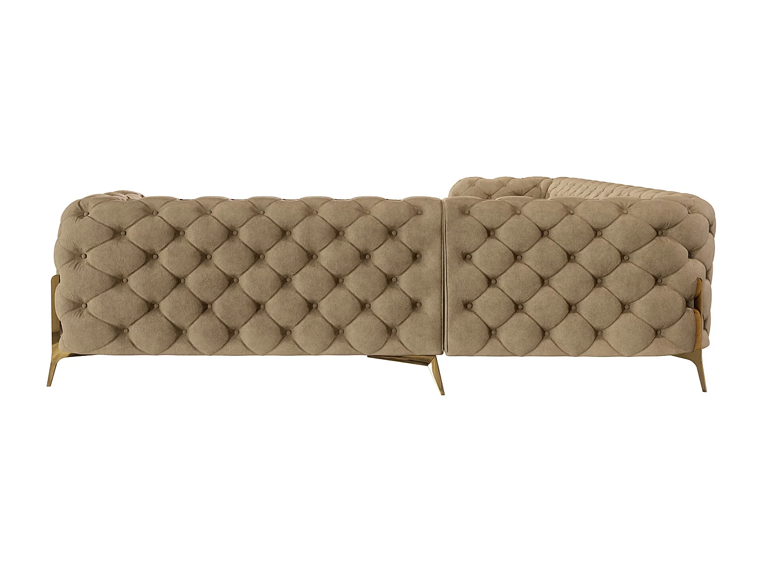 Ecksofa Chesterfield Ulysses mit Goldene Metall Füßen