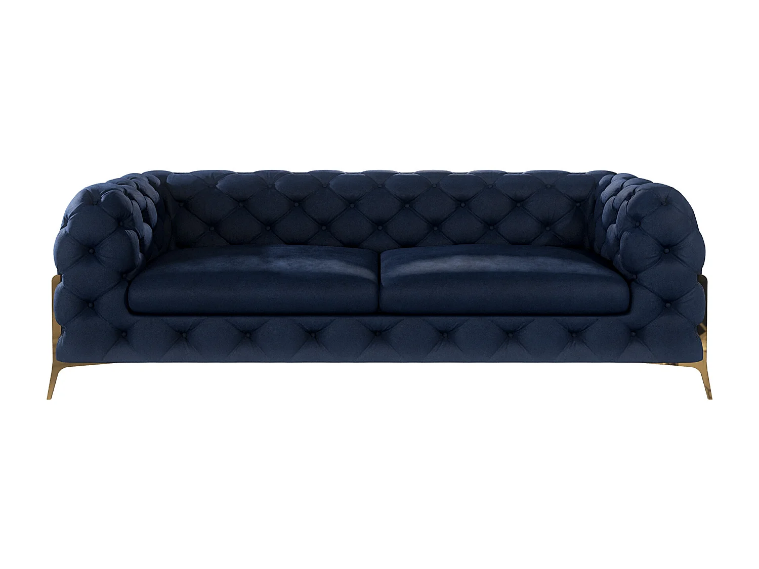 Ulysses 3-Sitzer Chesterfield Sofa mit Goldene Metall Füßen