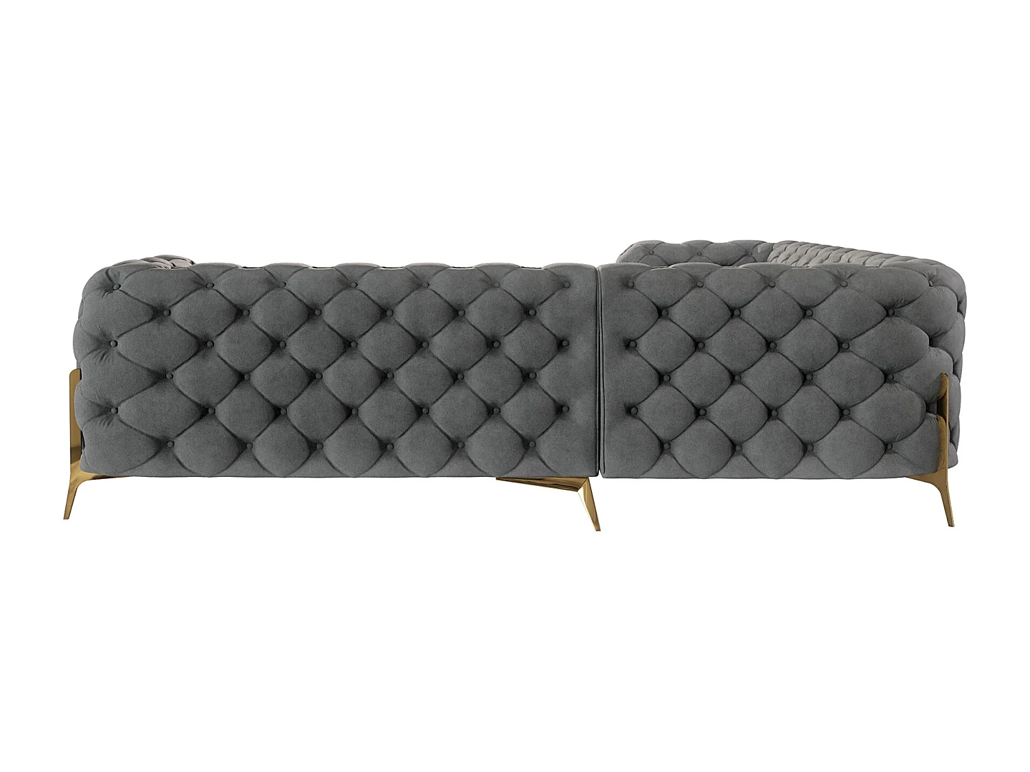 Ecksofa Chesterfield Ulysses mit Goldene Metall Füßen
