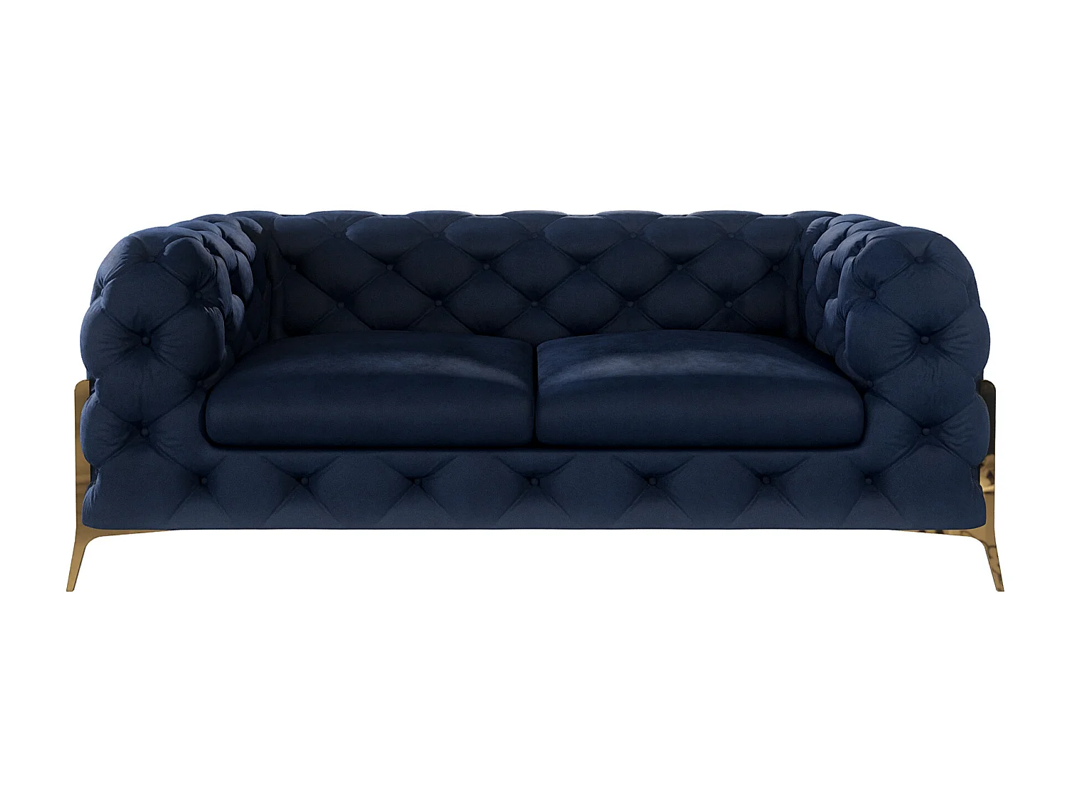 Ulysses 2-Sitzer Chesterfield Sofa mit Goldene Metall Füßen