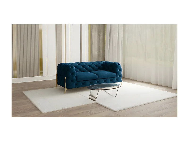 Ulysses 2-Sitzer Chesterfield Sofa mit Goldene Metall Füßen