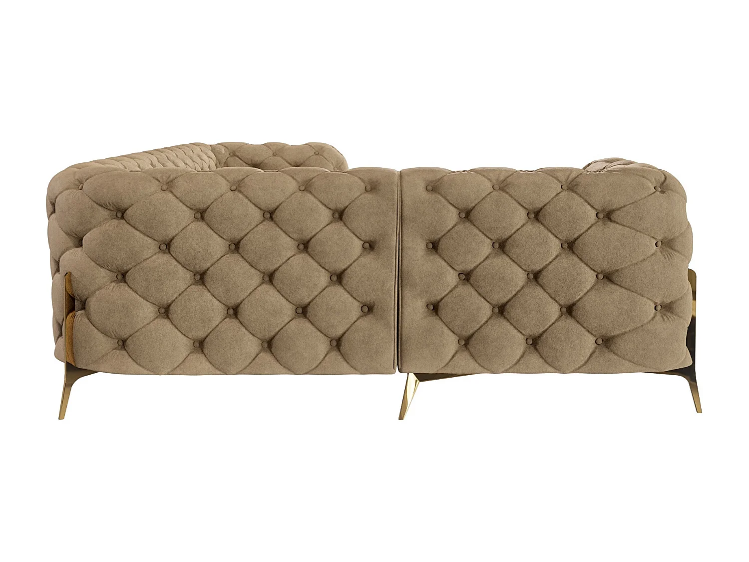 Ecksofa Chesterfield Ulysses mit Goldene Metall Füßen