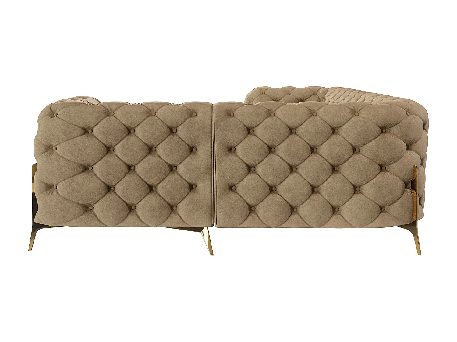 Ecksofa Chesterfield Ulysses mit Goldene Metall Füßen