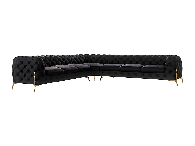 Ecksofa Chesterfield Ulysses mit Goldene Metall Füßen