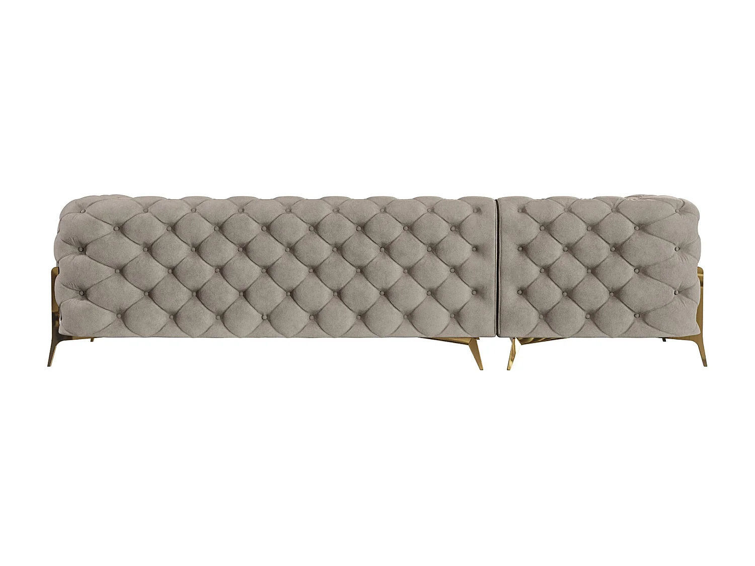 Ecksofa mit Ottomane Chesterfield Ulysses mit Goldene Metall Füßen