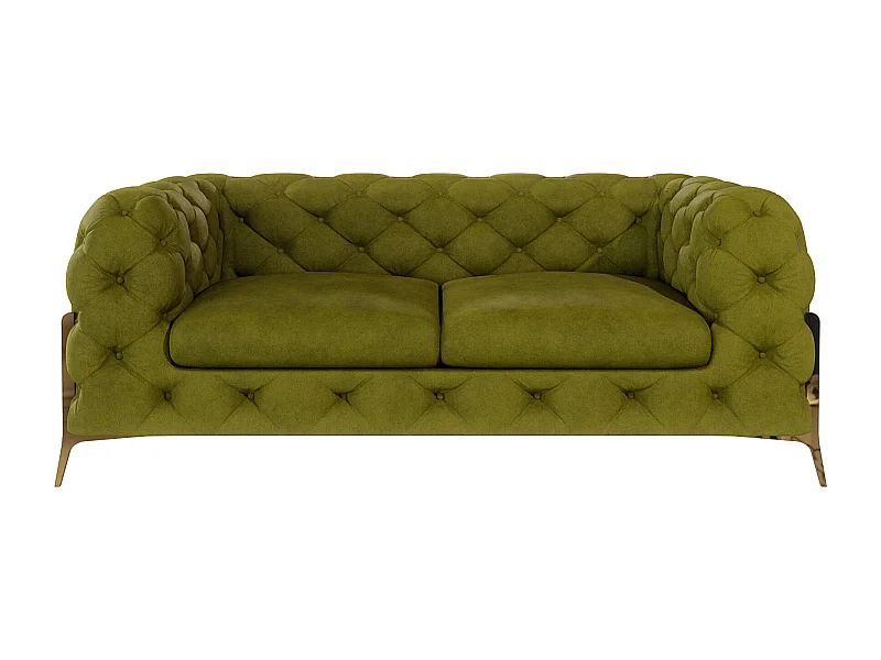 Ulysses 2-Sitzer Chesterfield Sofa mit Goldene Metall Füßen