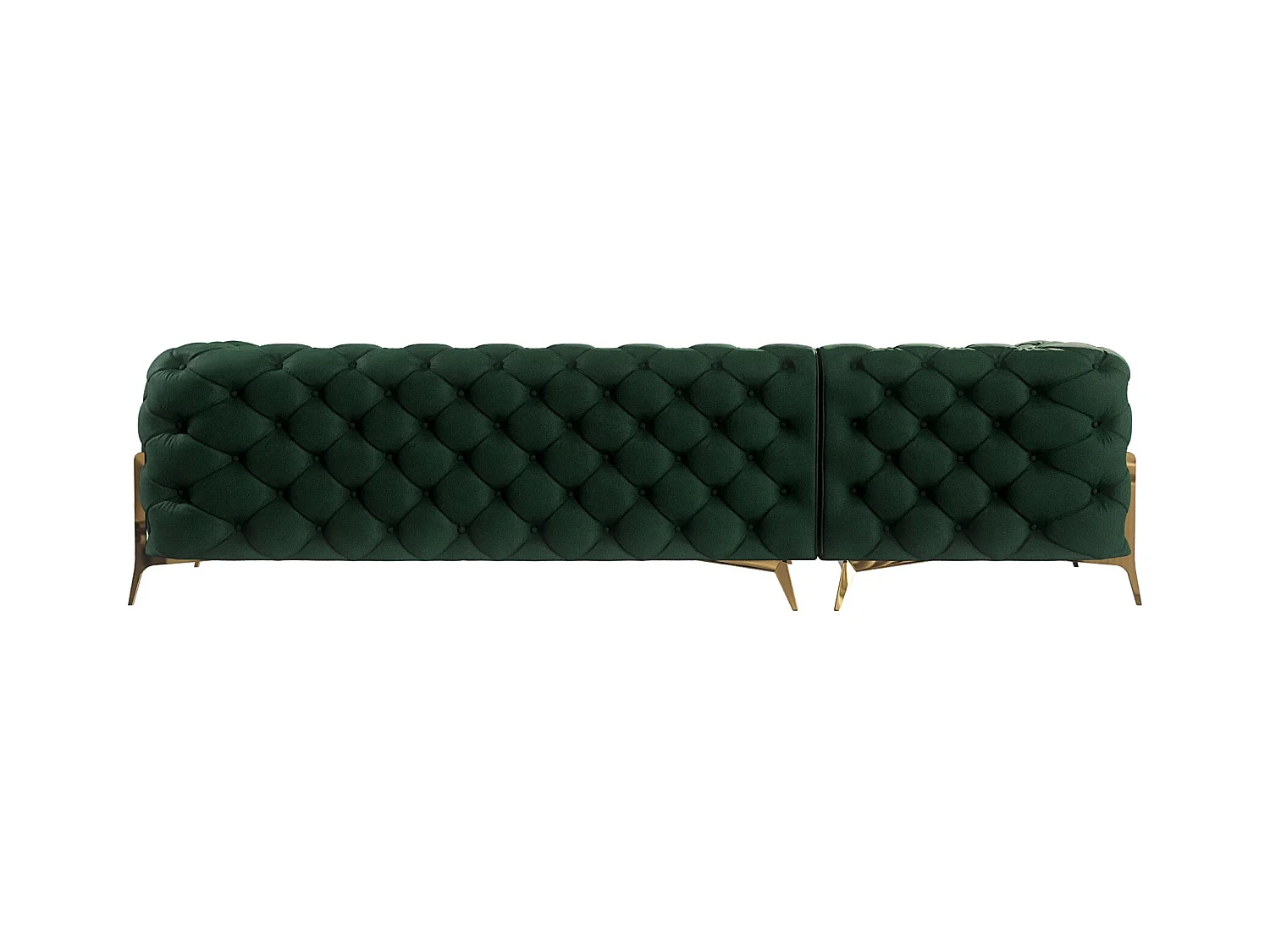 Ecksofa mit Ottomane Chesterfield Ulysses mit Goldene Metall Füßen