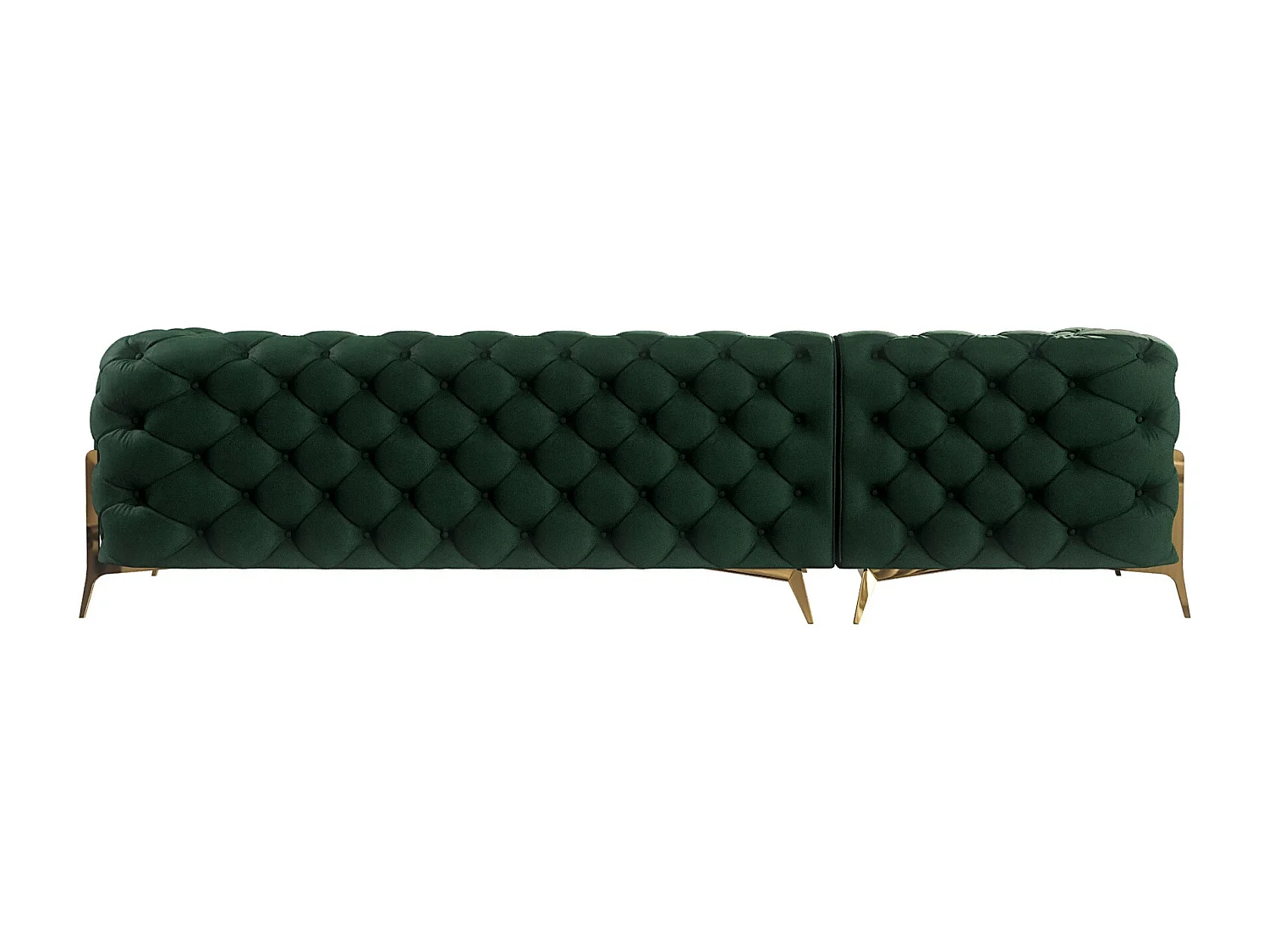 Ecksofa mit Ottomane Chesterfield Ulysses mit Goldene Metall Füßen