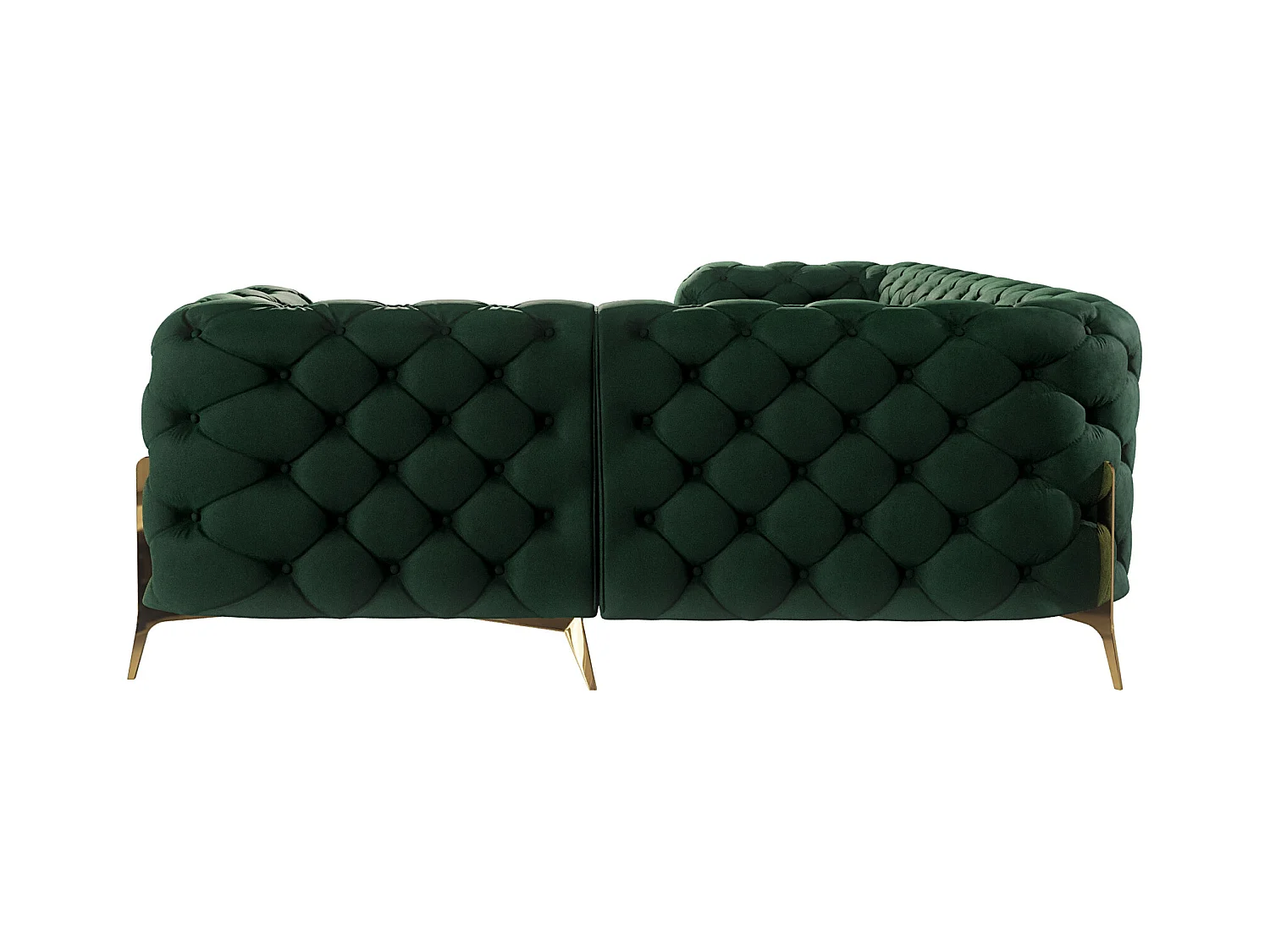 Ecksofa Chesterfield Ulysses mit Goldene Metall Füßen