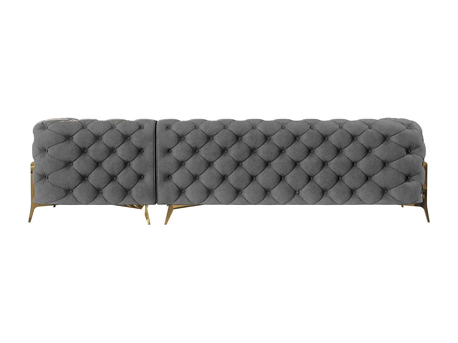 Ecksofa mit Ottomane Chesterfield Ulysses mit Goldene Metall Füßen