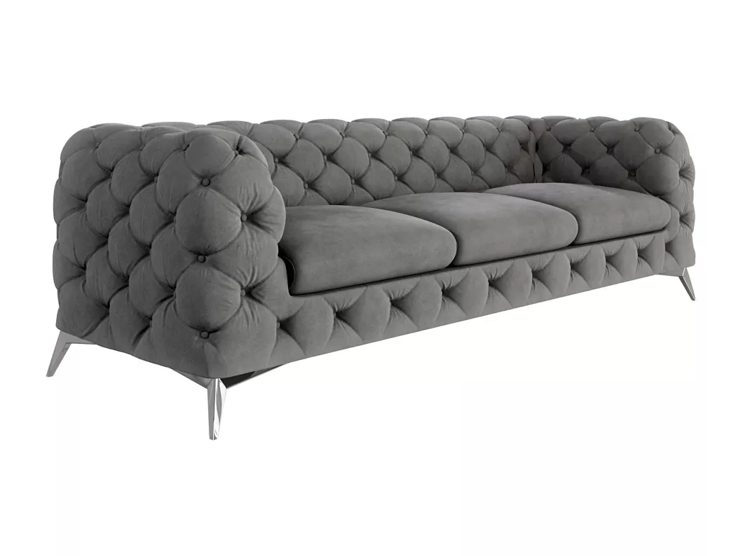 Kauf Unique Celeste 3-Sitzer Chesterfield Sofa mit Silber Metall Füßen