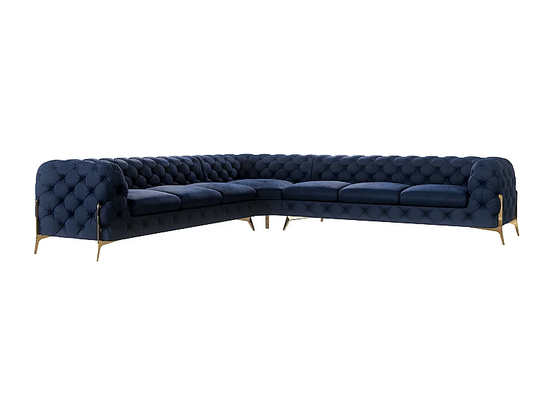 Ecksofa Chesterfield Ulysses mit Goldene Metall Füßen