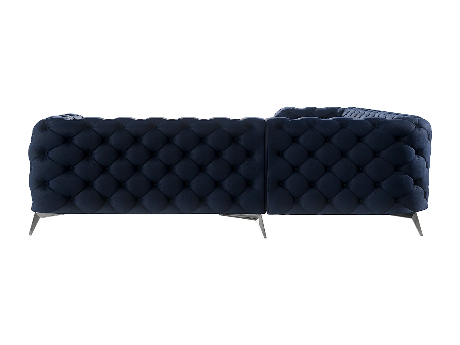 Ecksofa Chesterfield Celeste mit Silber Metall Füßen