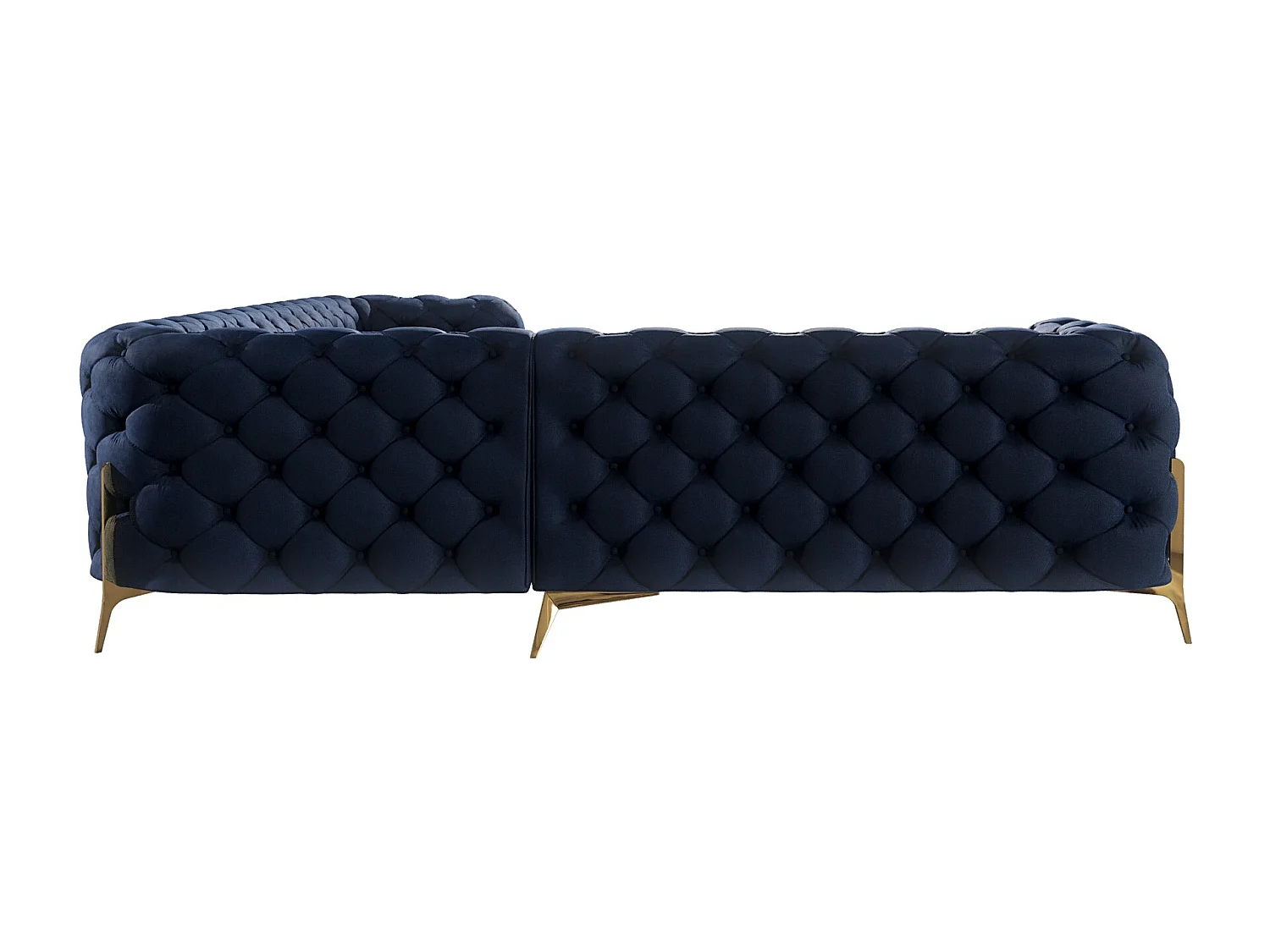 Ecksofa Chesterfield Ulysses mit Goldene Metall Füßen