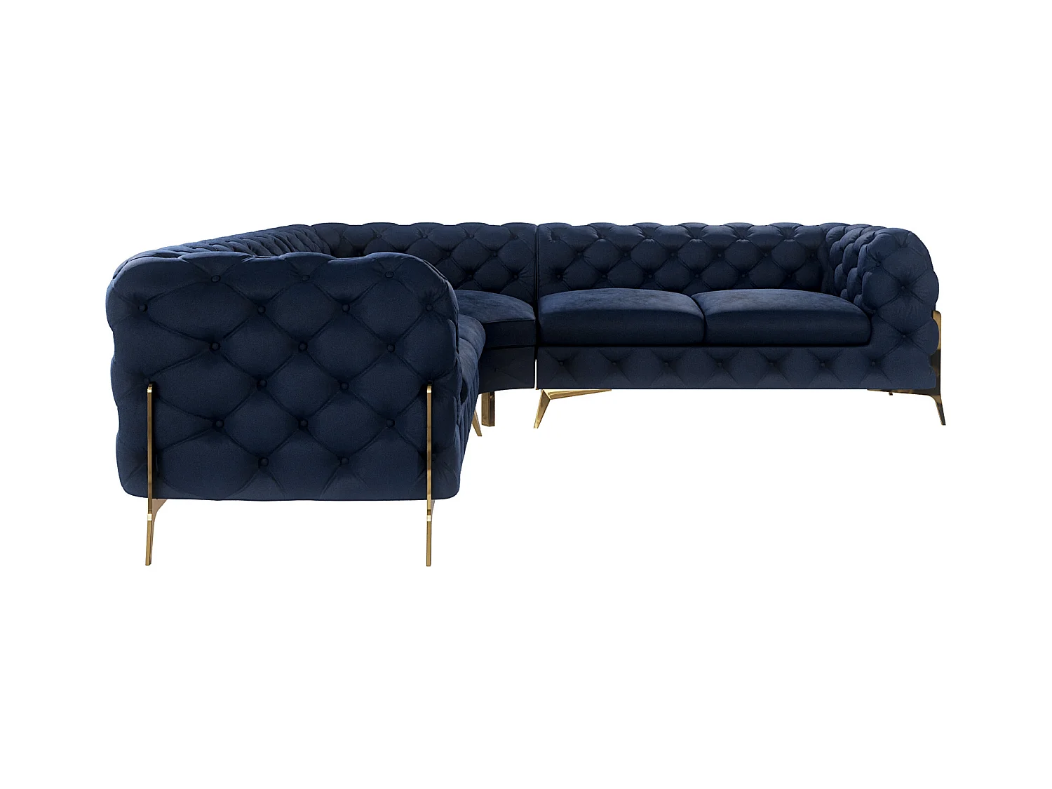 Ecksofa Chesterfield Ulysses mit Goldene Metall Füßen