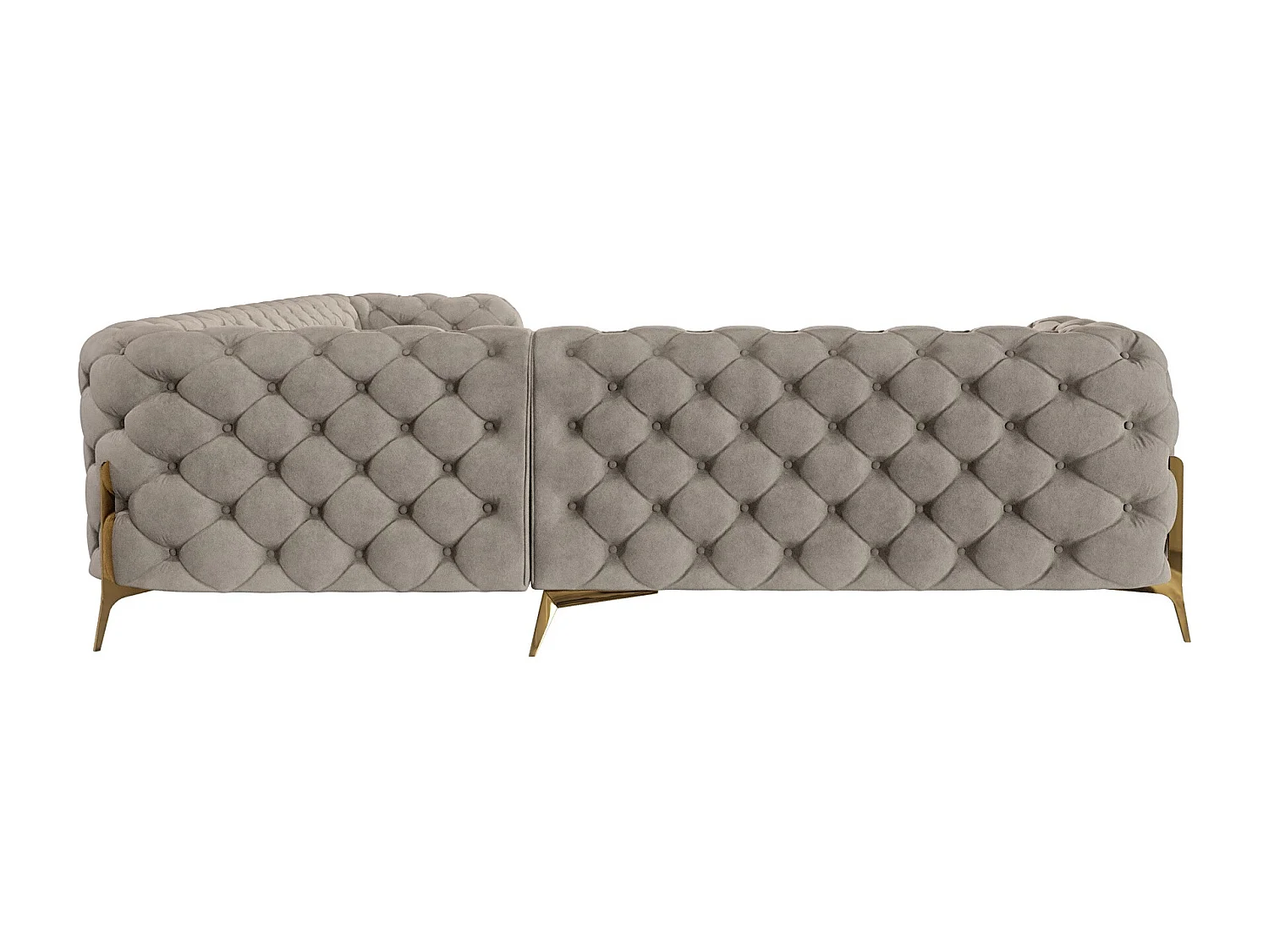 Ecksofa Chesterfield Ulysses mit Goldene Metall Füßen
