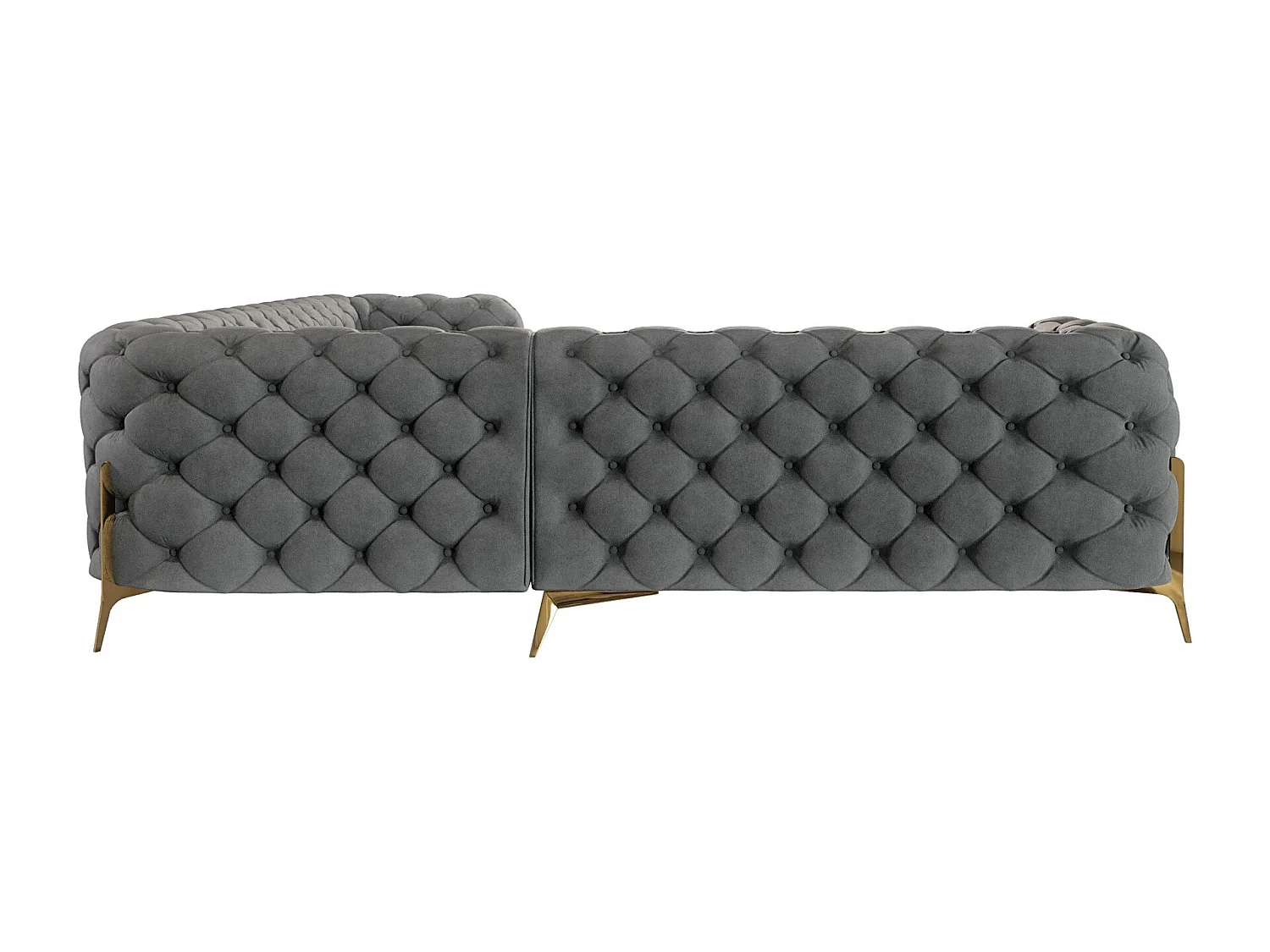 Ecksofa Chesterfield Ulysses mit Goldene Metall Füßen