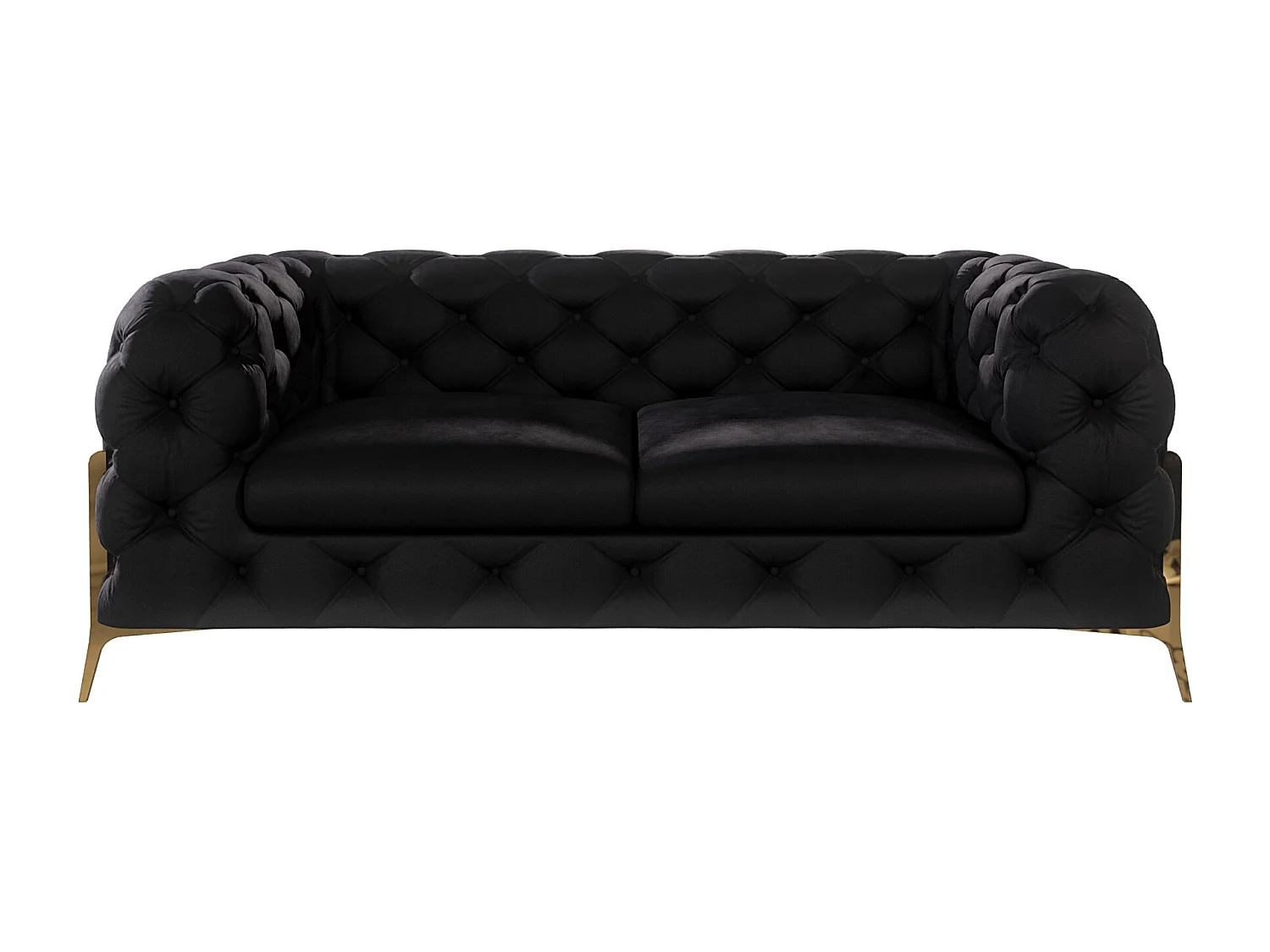 Chesterfield Ulysses Polstergarnitur 3+2+1 mit Goldene Metall Füßen