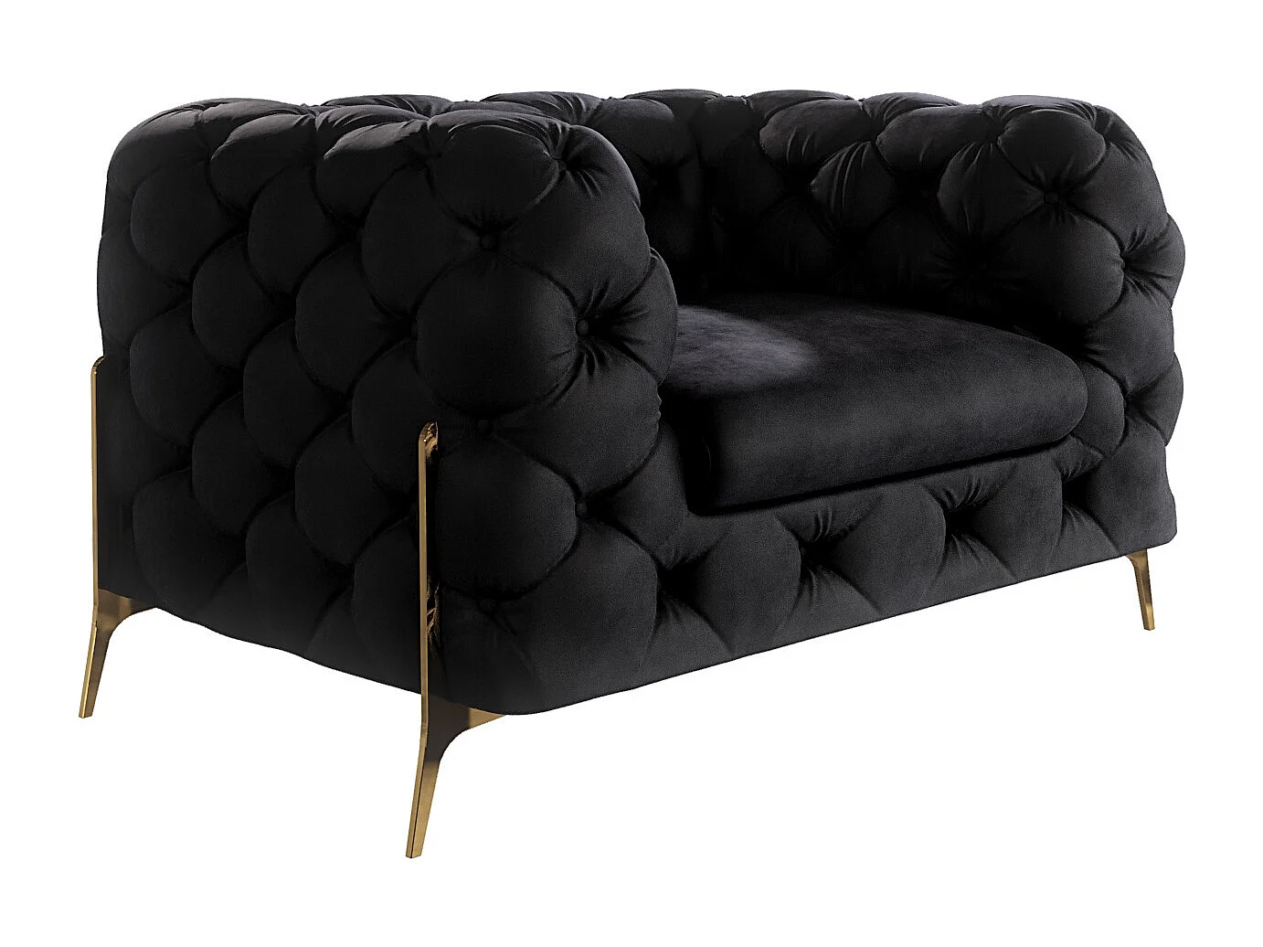 Chesterfield Ulysses Polstergarnitur 3+2+1 mit Goldene Metall Füßen