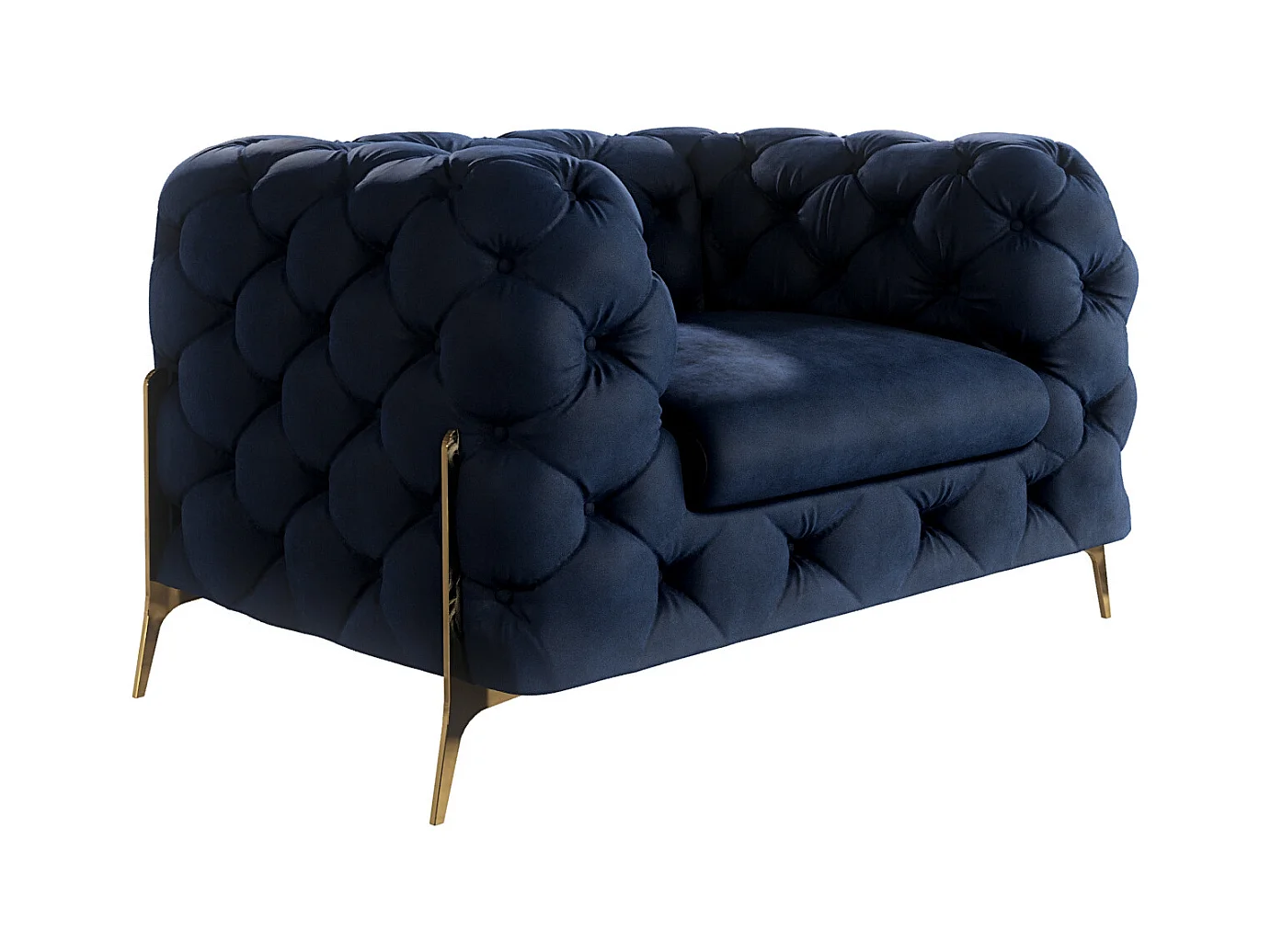 Chesterfield Ulysses Polstergarnitur 3+2+1 mit Goldene Metall Füßen