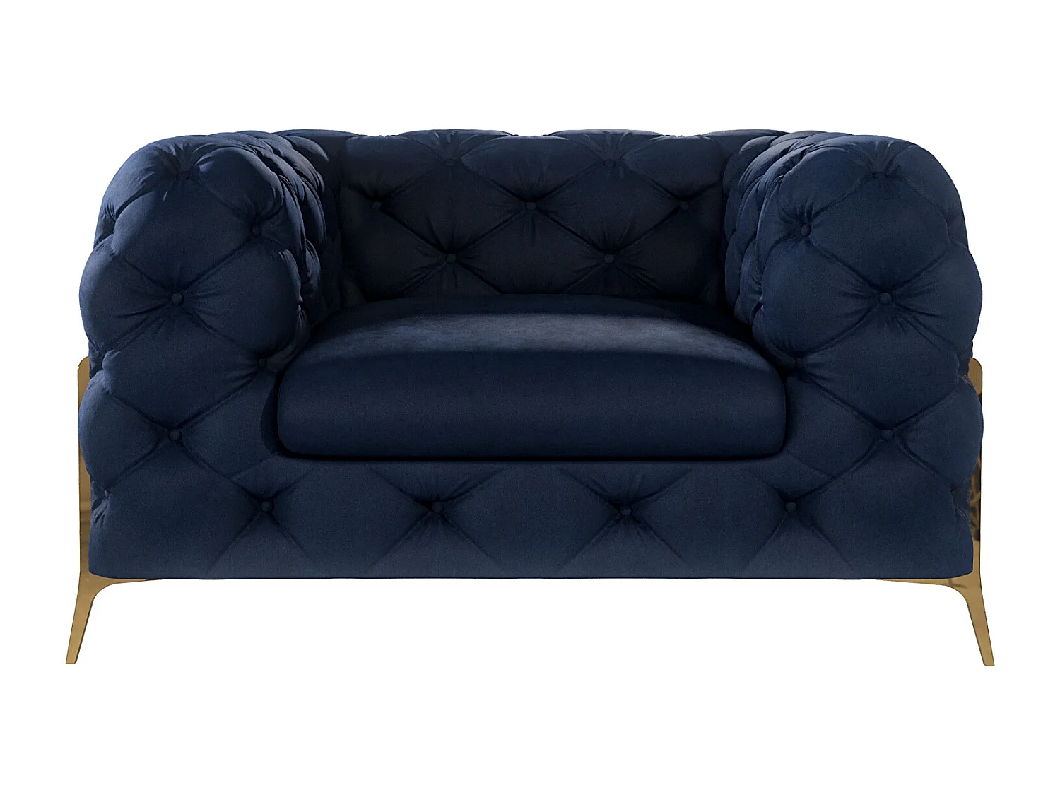 Chesterfield Ulysses Polstergarnitur 3+2+1 mit Goldene Metall Füßen