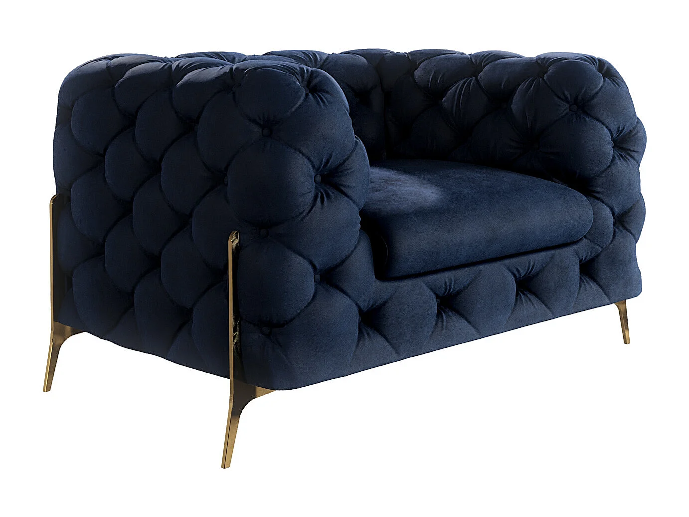 Chesterfield Ulysses Polstergarnitur 3+2+1 mit Goldene Metall Füßen