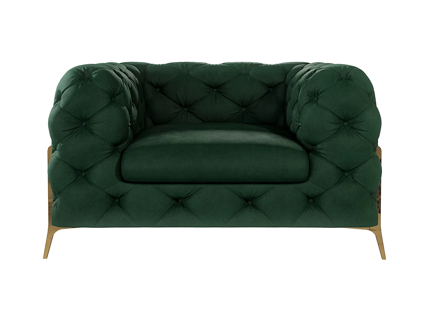 Chesterfield Ulysses Polstergarnitur 3+2+1 mit Goldene Metall Füßen
