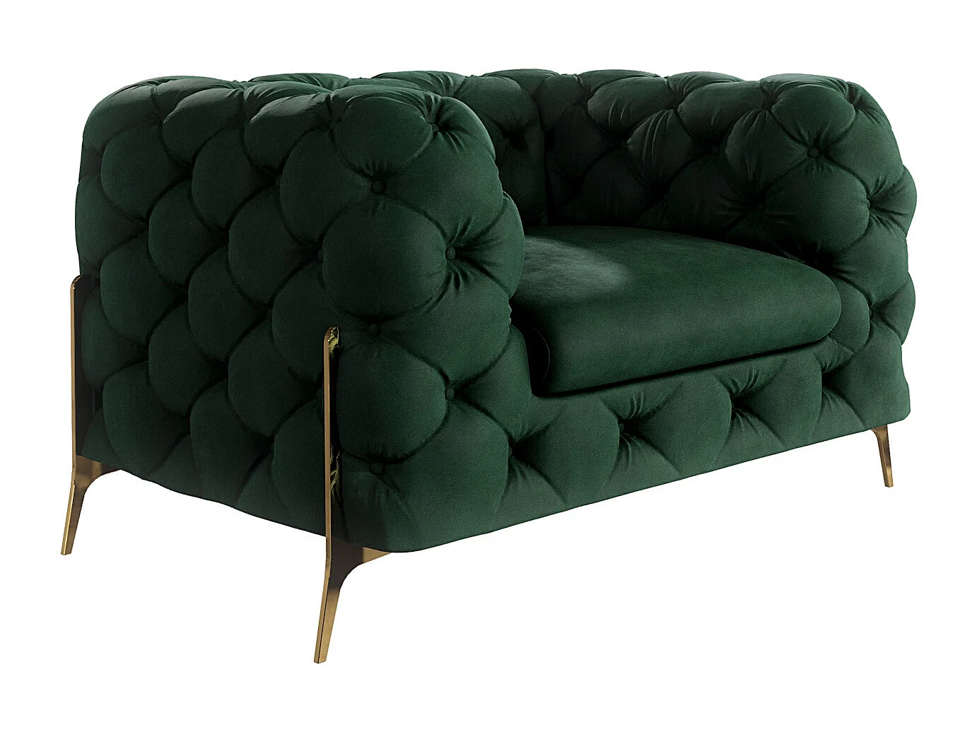 Chesterfield Ulysses Polstergarnitur 3+2+1 mit Goldene Metall Füßen