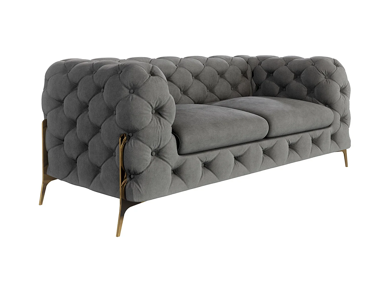 Chesterfield Ulysses Polstergarnitur 3+2+1 mit Goldene Metall Füßen