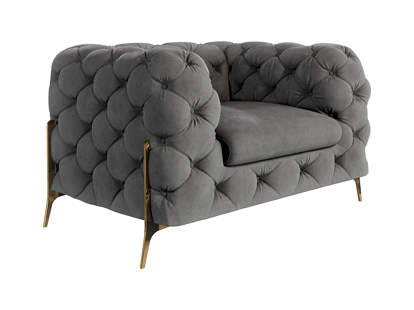 Chesterfield Ulysses Polstergarnitur 3+2+1 mit Goldene Metall Füßen