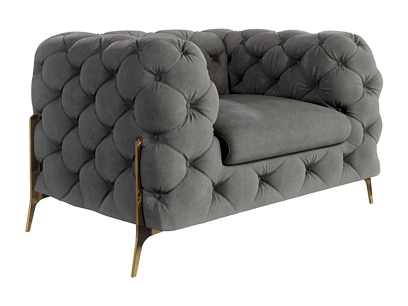 Chesterfield Ulysses Polstergarnitur 3+2+1 mit Goldene Metall Füßen