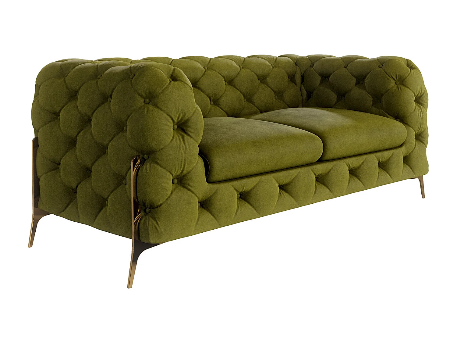 Chesterfield Ulysses Polstergarnitur 3+2+1 mit Goldene Metall Füßen