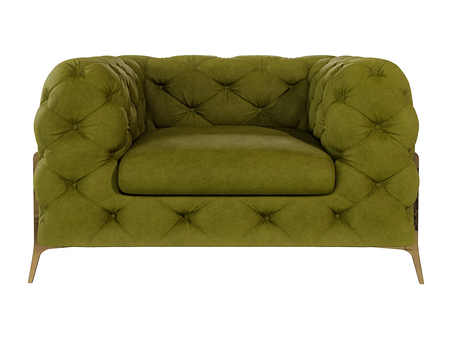 Chesterfield Ulysses Polstergarnitur 3+2+1 mit Goldene Metall Füßen