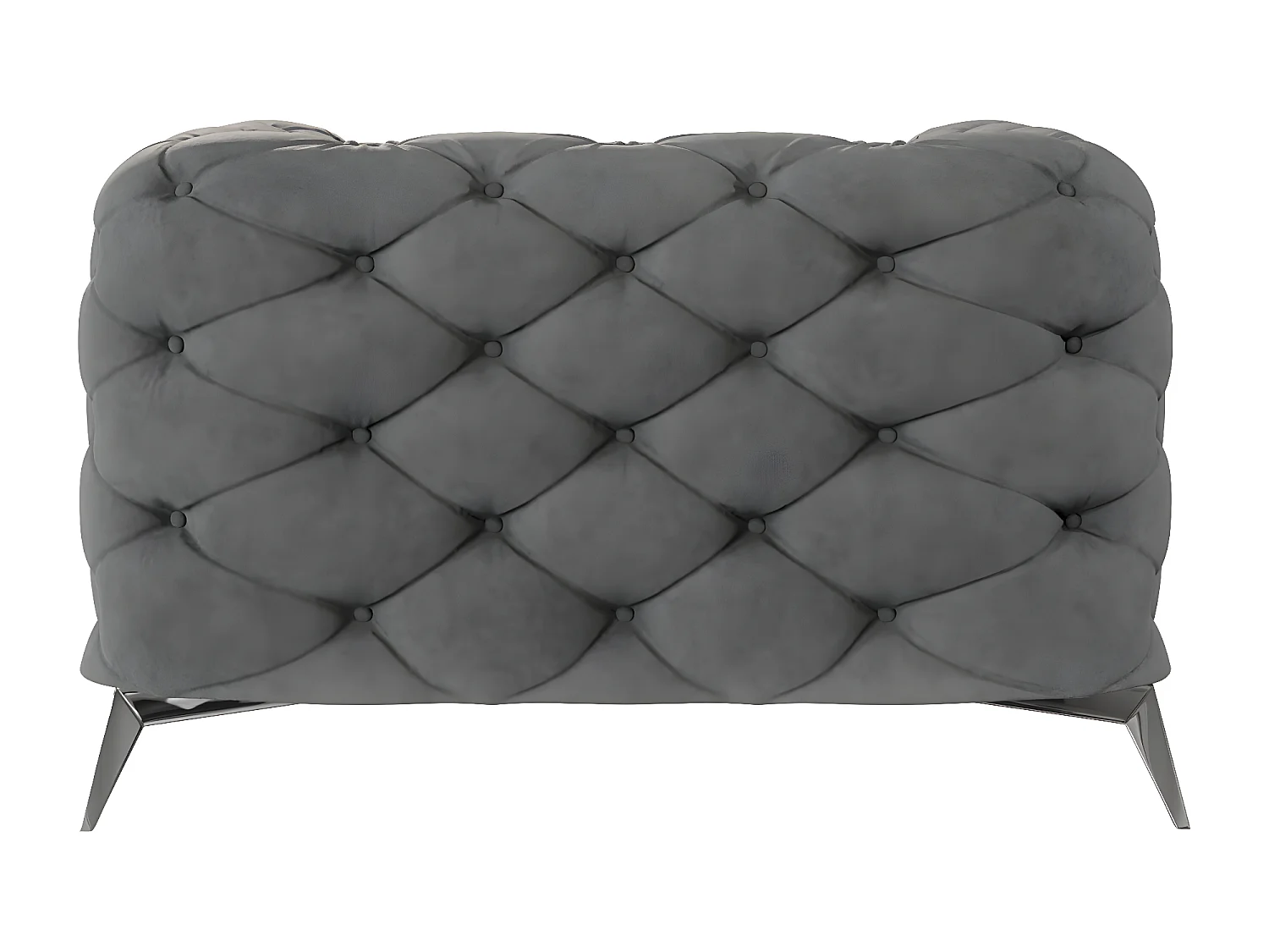 Celeste Chesterfield Sessel mit Silber Metall Füßen