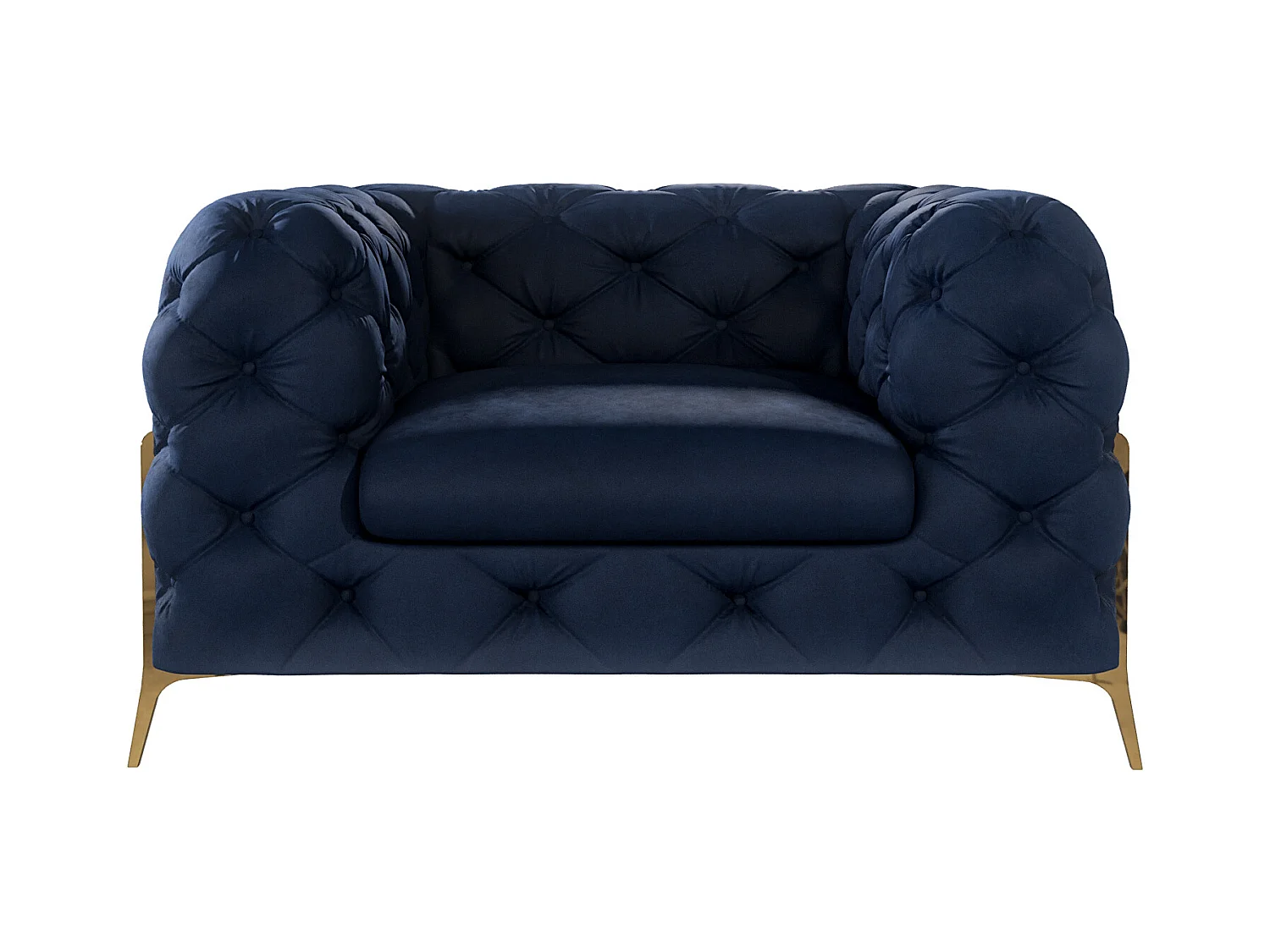 Ulysses Chesterfield Sessel mit Goldene Metall Füßen